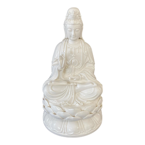 Vintage Blanc De Chine Porcelain Guanyin Statue China 16.5"h