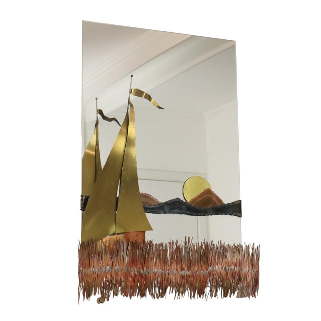 Copper and Brass Boat Mirror by Daniel Dhaeseleer, 1970s For Sale - Image 14 of 18