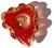 Vintage Murano Barovier Toso Bright Red Gold Flecks Control Bubbles Italian Art Glass Ashtray Bowl For Sale In Orlando - Image 6 of 9