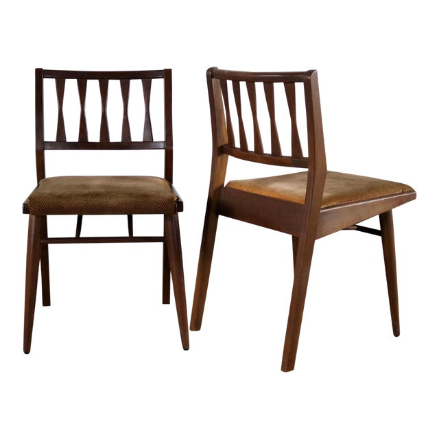 Holman Manufacturing Co Mcm Walnut Dining Chairs A Pair