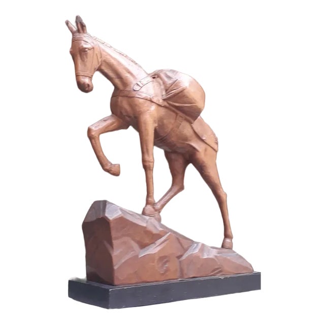 Wooden Sculpture of Horse, 1920s For Sale