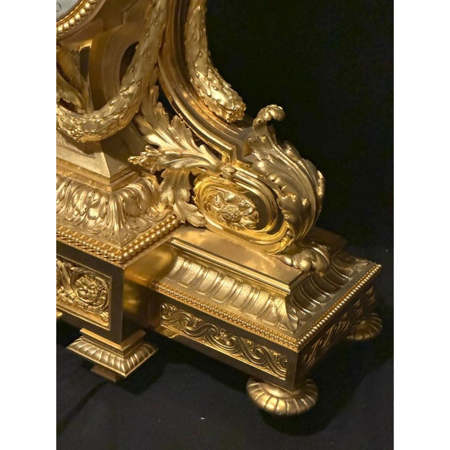 1860s S. Marti Napoleon III Gold Bronze Mantel Clock For Sale - Image 6 of 15