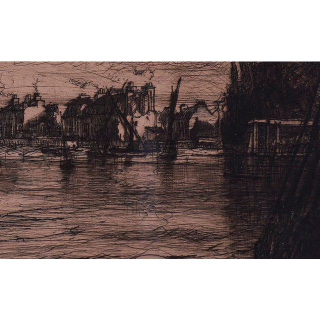 Sir Francis Seymour Haden (1818-1910. British) "Old Chelsea Church" Etching For Sale - Image 4 of 9