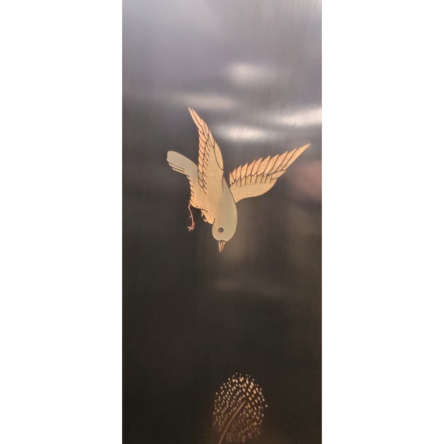 Vintage Chinese Sculpted Four Part Folding Screen For Sale In Philadelphia - Image 6 of 18