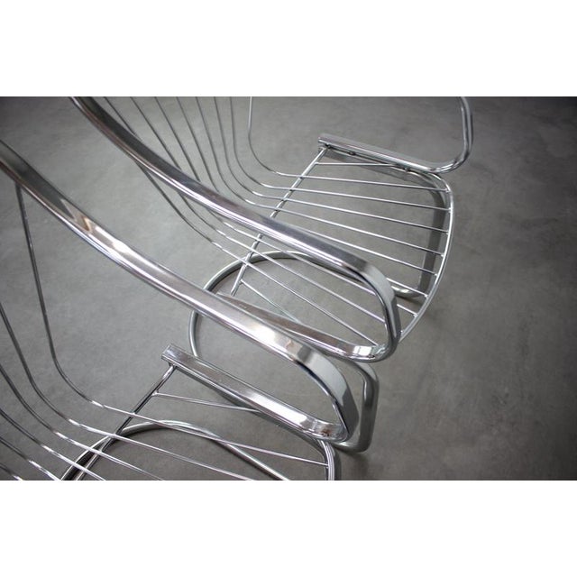 Metal Chrome Dining Chairs by Gastone Rinaldi for Rima, Italy, 1970s, Set of 4 For Sale - Image 7 of 8