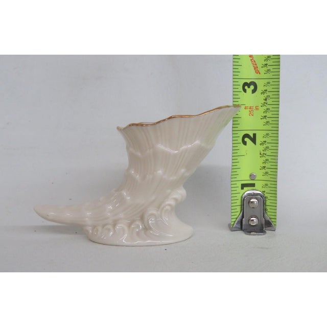Lenox China Decorative Porcelain Cornucopia Made in Usa With 24k Gold Trim 4928b For Sale - Image 9 of 12