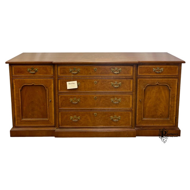 Vintage Henredon 18th Century Portfolio Collection Banded Burl Walnut