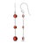 Contemporary .925 Sterling Silver Graduating Bezel Set Red Garnet Dangle Earring For Sale - Image 3 of 5