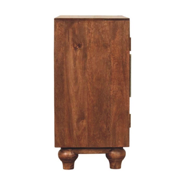 Roasted Almond-Finish Mango Wood Grooved 2-Door Sideboard For Sale In Philadelphia - Image 6 of 8