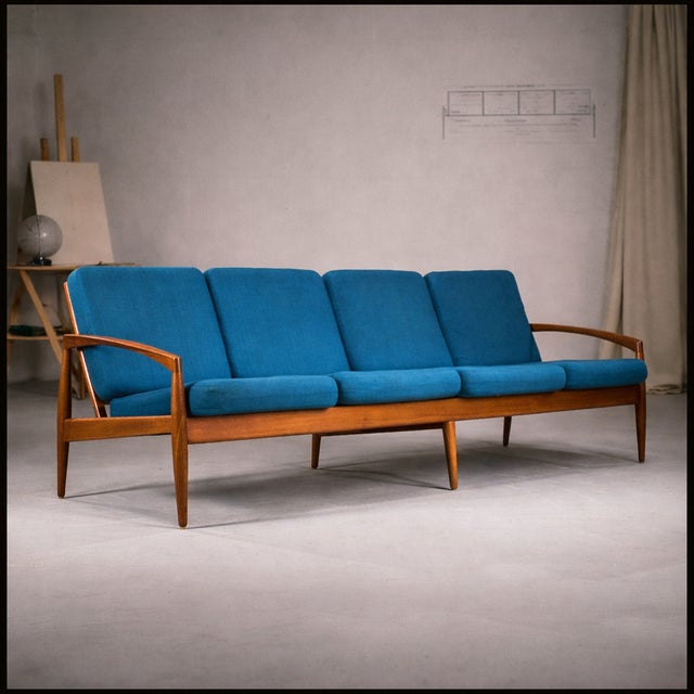 Paper Knife Teak Sofa from Magnus Olesen, Denmark, 1960s For Sale - Image 12 of 14