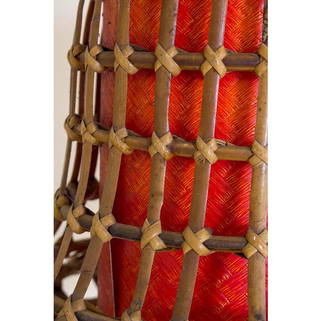 Bamboo and Wicker Floor Lamp, 1950s For Sale - Image 10 of 16