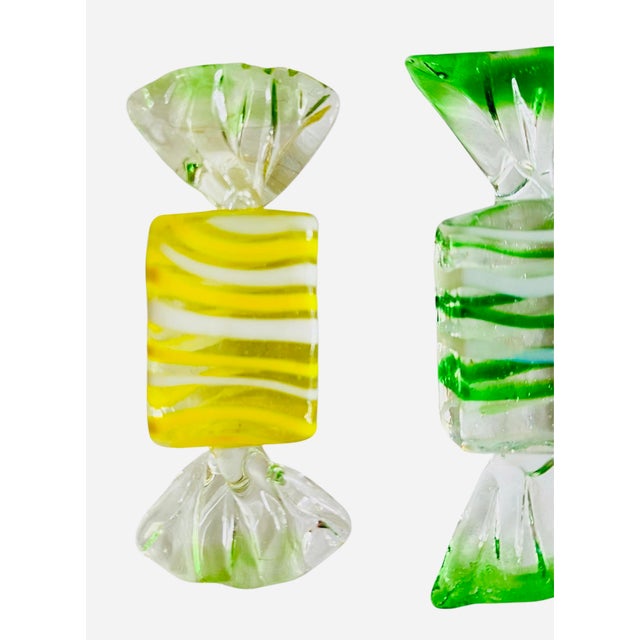 Pop Art Murano Handblown Glass Yellow and Green Candies, Set/3 For Sale - Image 3 of 4