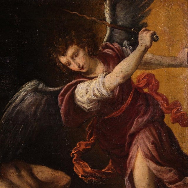 Italian Artist, The Expulsion of Adam and Eve from the Garden of Eden, 1640, Oil on Canvas, Framed For Sale - Image 11 of 16