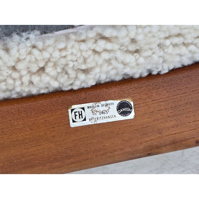 Danish Sheepskin Lounge Chair by Alf Svensson for Fritz Hansen, 1960s For Sale - Image 10 of 18
