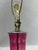 Mid-Century Modern Vintage Cranberry Cut-to-Clear Glass Table Lamp on Marble Base For Sale - Image 3 of 10