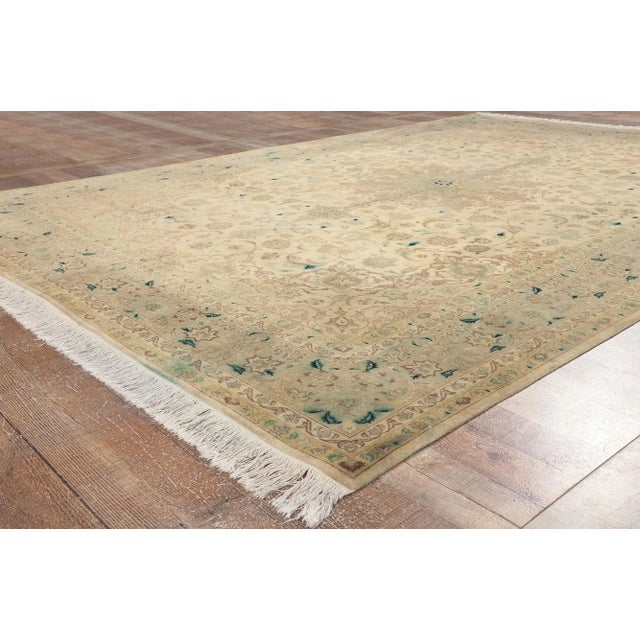 Textile Late 20th Century Vintage Persian Tabriz Rug - 06'08 X 10'00 For Sale - Image 7 of 9