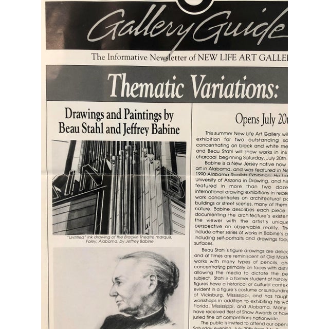 1989 Jeffrey E. Babine Brackin Theatre Marquee Original Ink Wash Drawing Signed Framed For Sale - Image 9 of 10