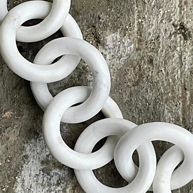 Vintage Boho Carved Marble Chain Sculpture For Sale - Image 11 of 14