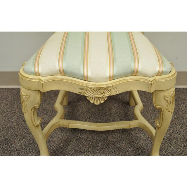 Vintage Swedish Rococo French Style Shell Carved Cream Painted Side ...