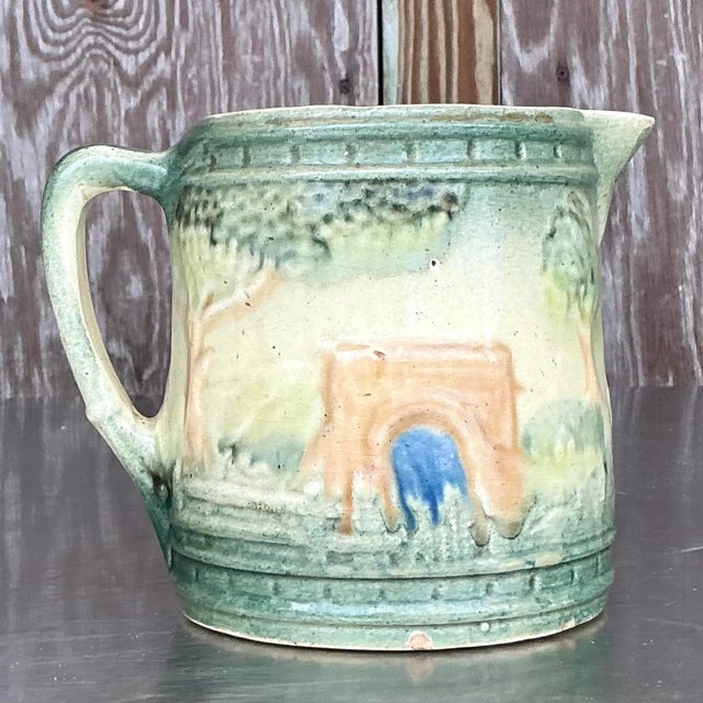 Vintage Boho Roseville Ceramic Milk Pitcher For Sale In West Palm - Image 6 of 6