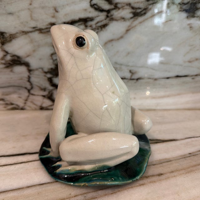 Alabaster Italian Majolica Frog For Sale - Image 8 of 8