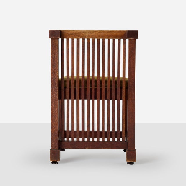 Frank Lloyd Wright Early 20th Century Spindle Side Chair for the Lawrence Memorial Library Attributed to Frank Lloyd Wright For Sale - Image 4 of 9