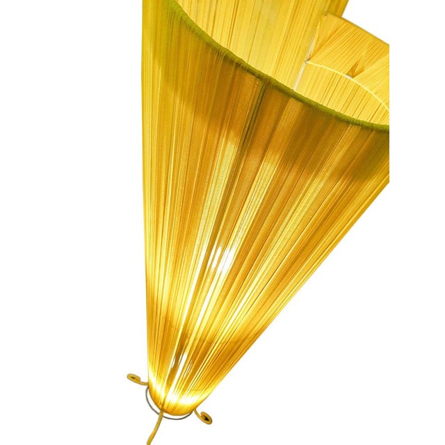 Mid-Century Modern Mid-Century Modern Floor Lamp in Yellow Fabric, 1960s For Sale - Image 3 of 7