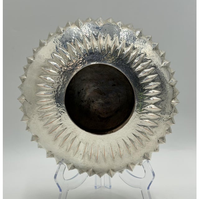 Los Castillo 1960s Los Castillo Taxco Mexican Modernist Silver Plate Copper Sculptural Bowl For Sale - Image 4 of 18