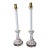 Vintage Italian White Ceramic Fruit Candlestick Table Lamps Acrylic Lucite Base - a Pair For Sale