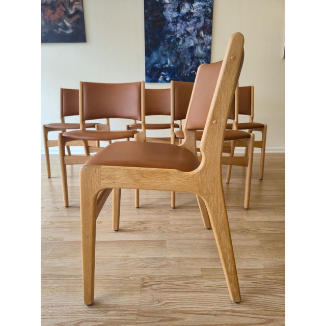Erik Buch Model OD89 Dining Chairs in Oak and Italian Cognac Leatherby Erik Buch, Denmark, 1960s, Set of 8 For Sale - Image 4 of 6