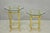 Vintage Hollywood Regency Brass Hoof Foot Glass Top Graduating Side Table - Pair For Sale - Image 15 of 15