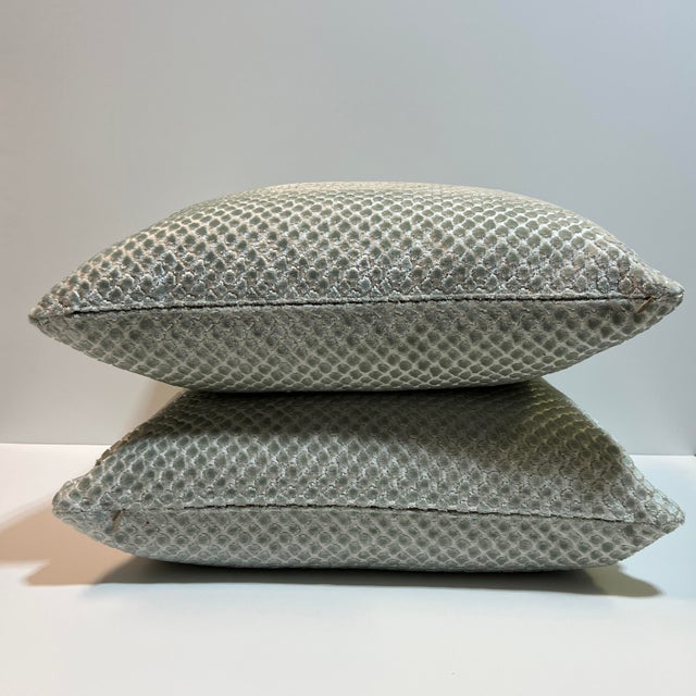 Scalamandré “Etosha Velvet” 20” Feather/Down Pillows - A Pair For Sale - Image 4 of 4