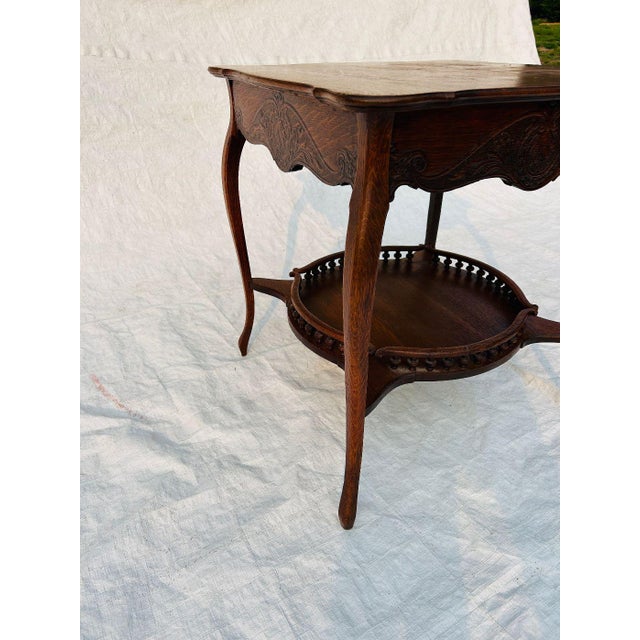 Antiques Galley Solid Oak Occasional Parlor Table For Sale In New York - Image 6 of 9