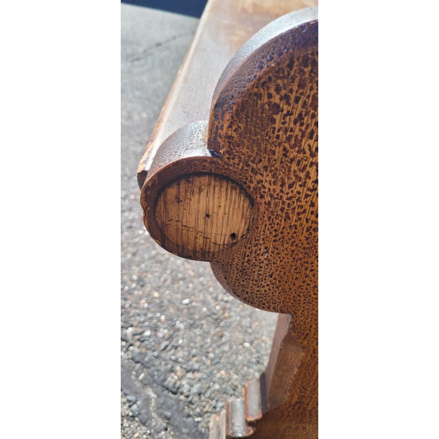 Antique Oak Long Church Pew For Sale In Philadelphia - Image 6 of 8
