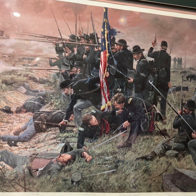 1990 Original Print Numbered Signed Framed by Dale Gallon Titled Not a Man Wavered For Sale - Image 4 of 12