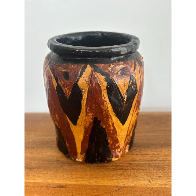 Rustic 20th Century Handmade Brutalist Black and Brown Pottery, Signed For Sale - Image 3 of 7