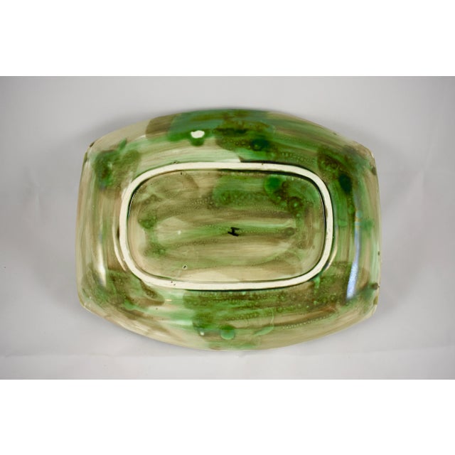 19th Century English Majolica Ocean Waves Asparagus Server Cradle For Sale - Image 11 of 11