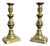 Large Antique Victorian Brass Candlesticks, 1860, Set of 2 For Sale