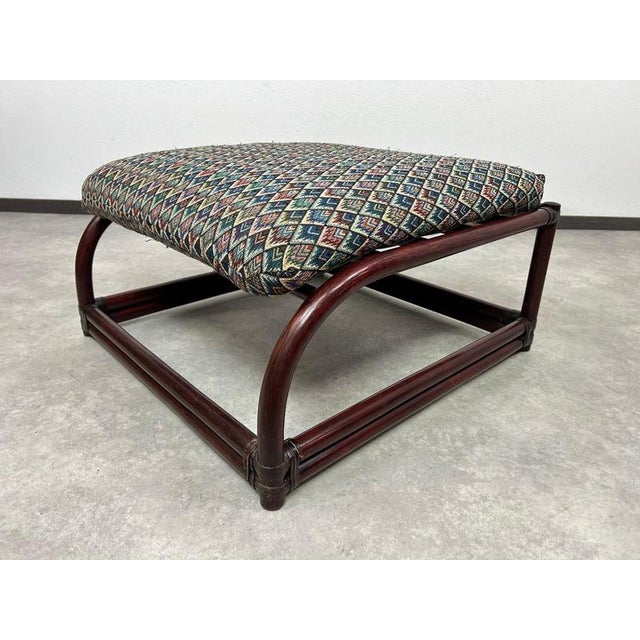 Set of Mid-Century Modern Bamboo Wingchair with Ottoman from Gervasoni, 1970s For Sale - Image 17 of 18