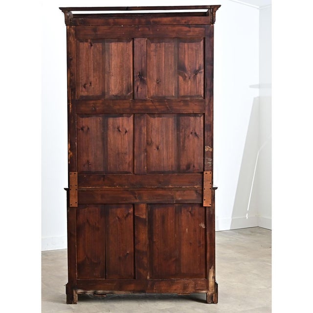 Brown Edit Early 19th Century French Louis Philippe Mahogany Bibliotheque with Silk Interior For Sale - Image 8 of 15
