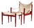 Set of Model 30 Safari Lounge Chair and Ottoman by Erik Wørts for Niels Eilersen, 1960s For Sale