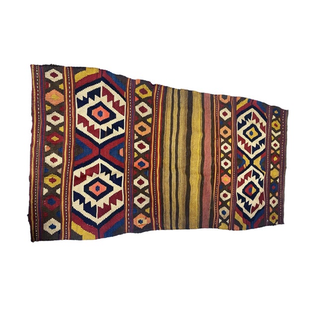 Textile Antique and Rare Tribal Caucasian Kuba Kilim 5'6" by 2'9" For Sale - Image 7 of 7