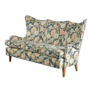 Danish Midcentury Highback or Wingback Sofa, Circa 1950s For Sale