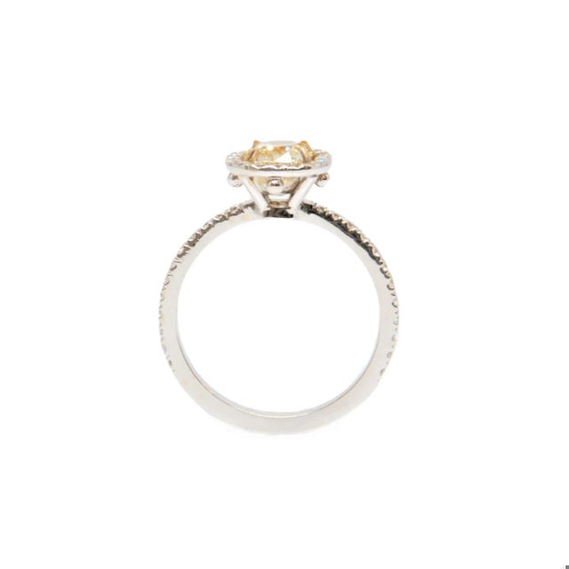 Early 21st Century 1.13 Ct Natural Yellow Diamond Ring Size 5.25 For Sale - Image 5 of 8
