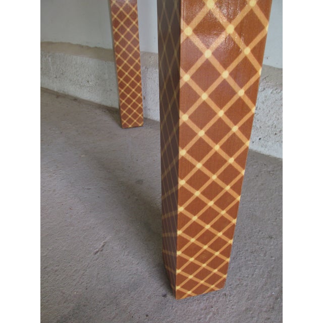 Vintage 1970s Laminated Cloth Clad Side Table in the Style of Karl Springer For Sale In New York - Image 6 of 7