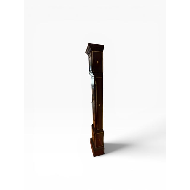 Wood Late 1990s Maitland-Smith Grandfather Clock With Bookspline Leather Detailing For Sale - Image 7 of 14