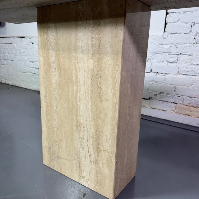 1970s 1980s Italian Travertine Marble Console Table For Sale - Image 5 of 9