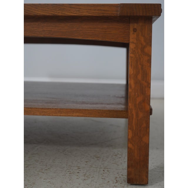 Stickley Mission Oak Tile Top Coffee Cocktail Table For Sale - Image 9 of 14