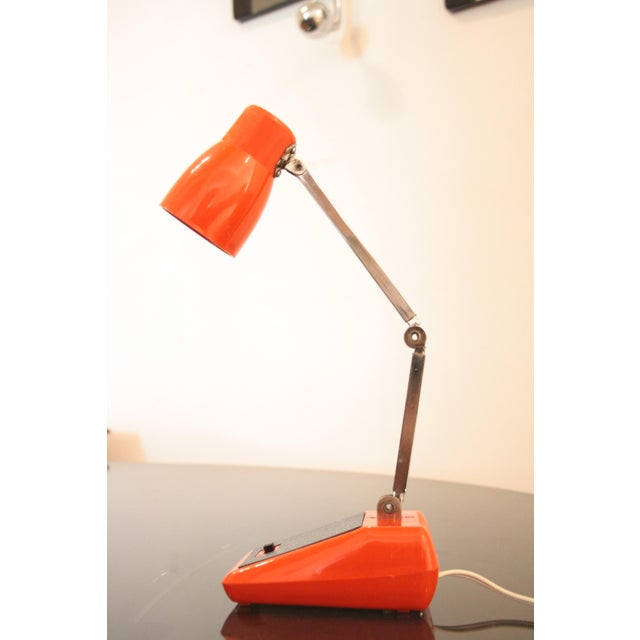 Orange Mid-Century Modern Table Lamp by MG, 1970 For Sale - Image 8 of 16