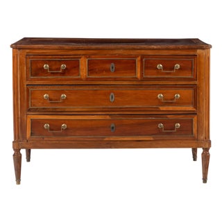 19th Century French Directoire / Louise XVI Period Walnut Commode For Sale